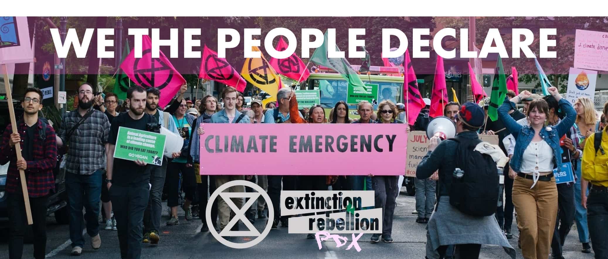 XRPDX -- We the people declare a climate emergency. Protesters on Solstice, 2019